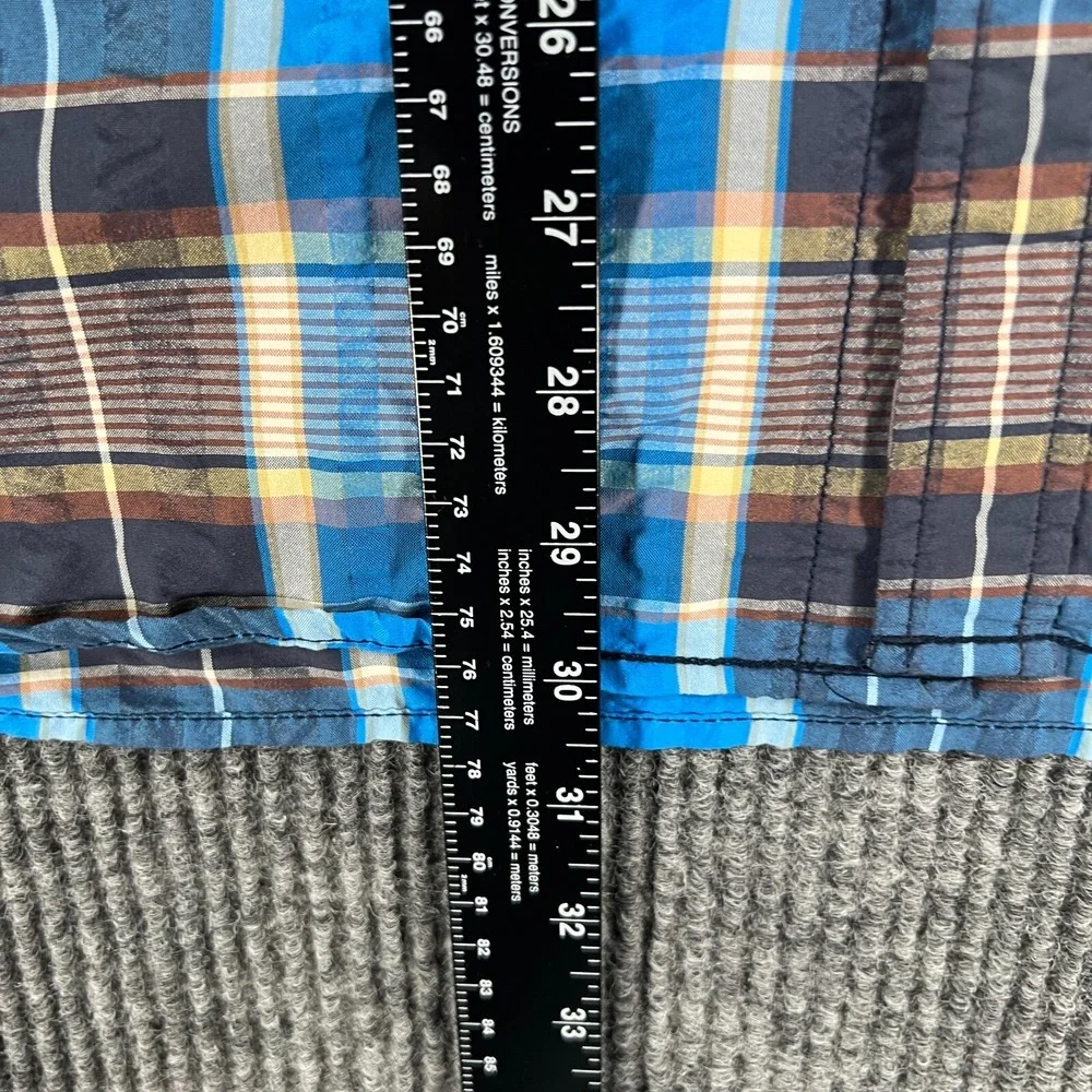 The North Face Shirt Mens Large Blue Plaid Short Sleeve Button Up Hiking Camping